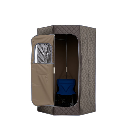 Portable Steam Sauna, 3L, Fast-Heat, 9-Level Remote, Folding Chair, Gray