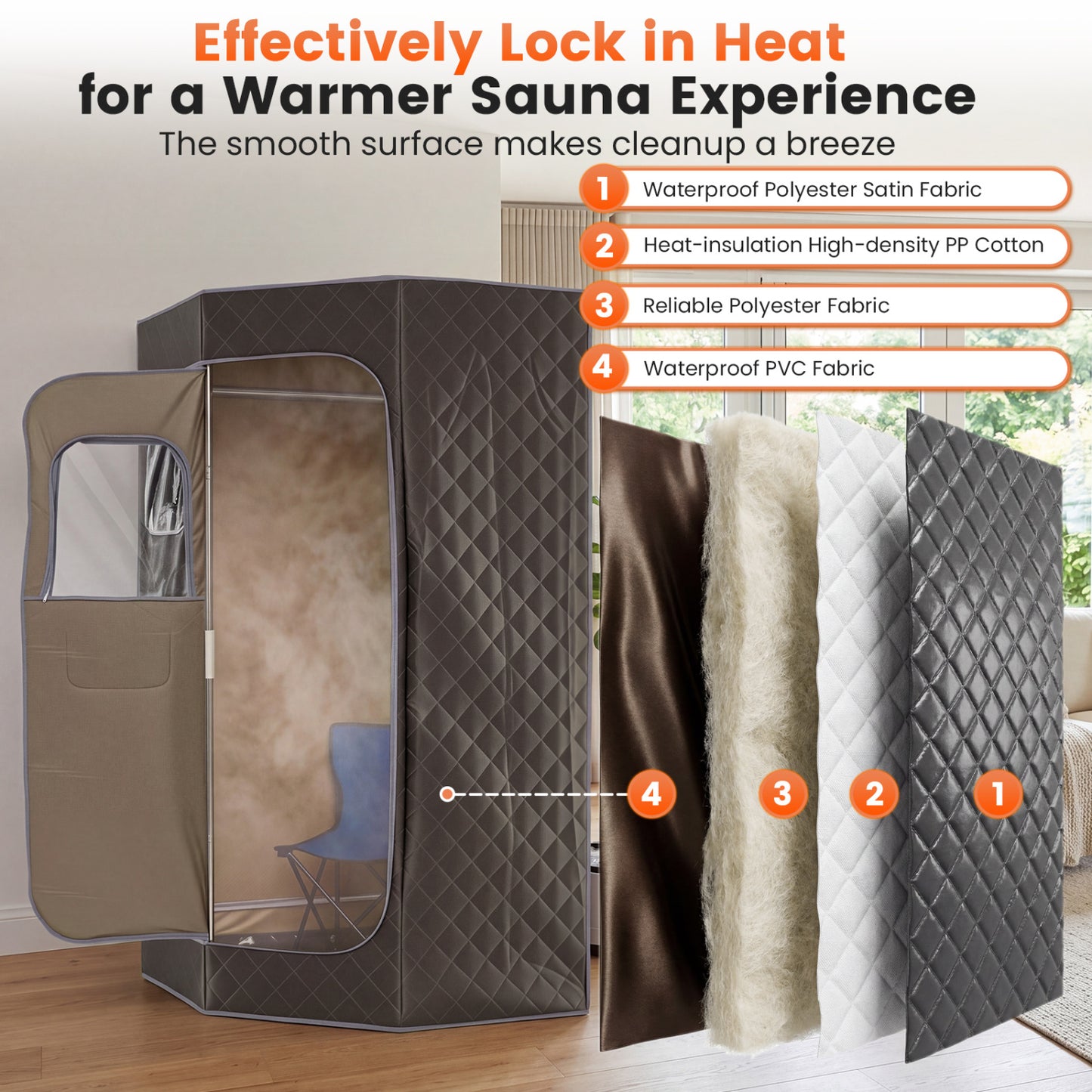 Portable Steam Sauna, 3L, Fast-Heat, 9-Level Remote, Folding Chair, Gray Sauna at Gallery Canada