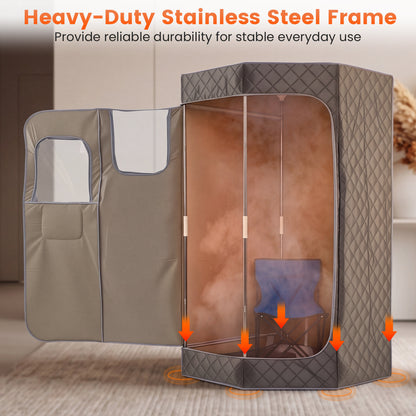 Portable Steam Sauna, 3L, Fast-Heat, 9-Level Remote, Folding Chair, Gray Sauna at Gallery Canada