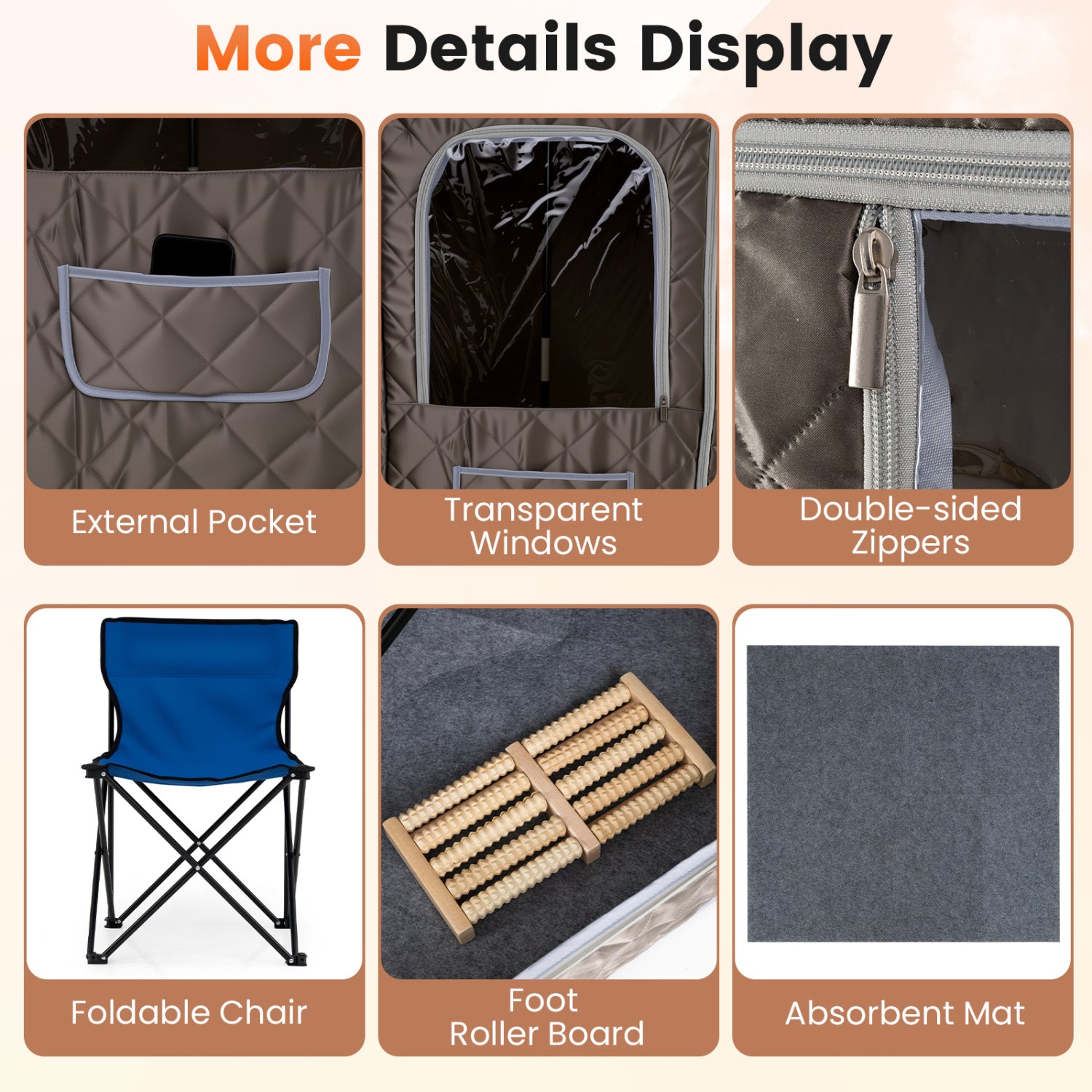 Portable Steam Sauna, 3L, Fast-Heat, 9-Level Remote, Folding Chair, Gray Sauna at Gallery Canada