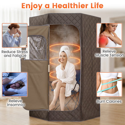 Portable Steam Sauna, 3L, Fast-Heat, 9-Level Remote, Folding Chair, Gray Sauna at Gallery Canada