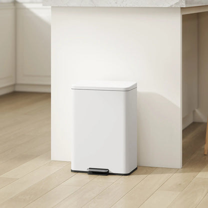 5.3 Gallon Garbage Bin with Soft Close Lid, Removable Inner Bucket, Cream White Small Kitchen Appliances at Gallery Canada