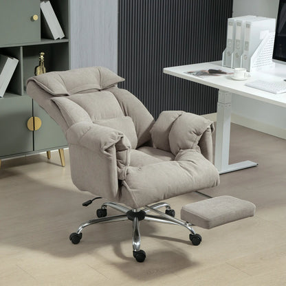 High Back Office Chair, Reclining with Footrest, High Resilience Foam, Swivel Wheels, Light Grey Executive & Manager Chairs at Gallery Canada