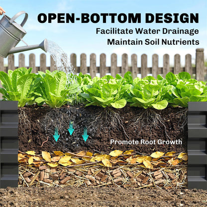 L-Shaped Raised Garden Bed, 82" x 109" x 12", Galvanized Steel, Dark Grey Galvanized Planter Boxes at Gallery Canada