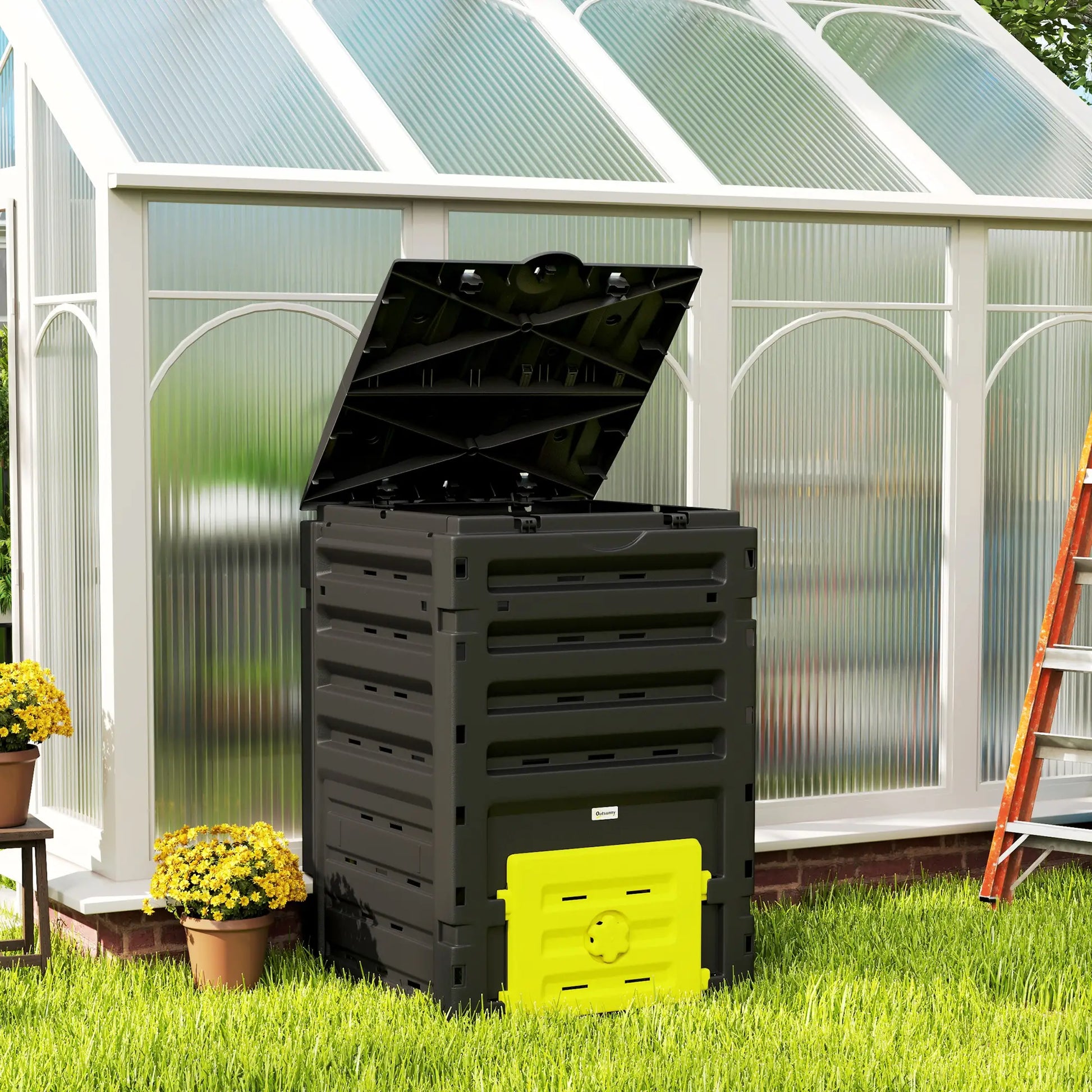 Compost Bin, Garden Composter, 120 Gallon (450L), Yellow Outdoor Compost Bin at Gallery Canada