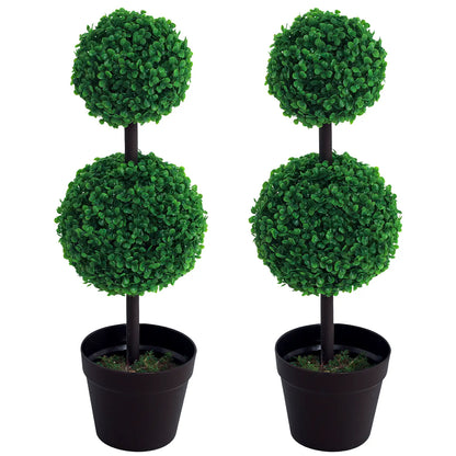 Artificial Topiary Tree Set, 2 Ball Design, Home Office Decor, Dark Green Artificial Trees at Gallery Canada