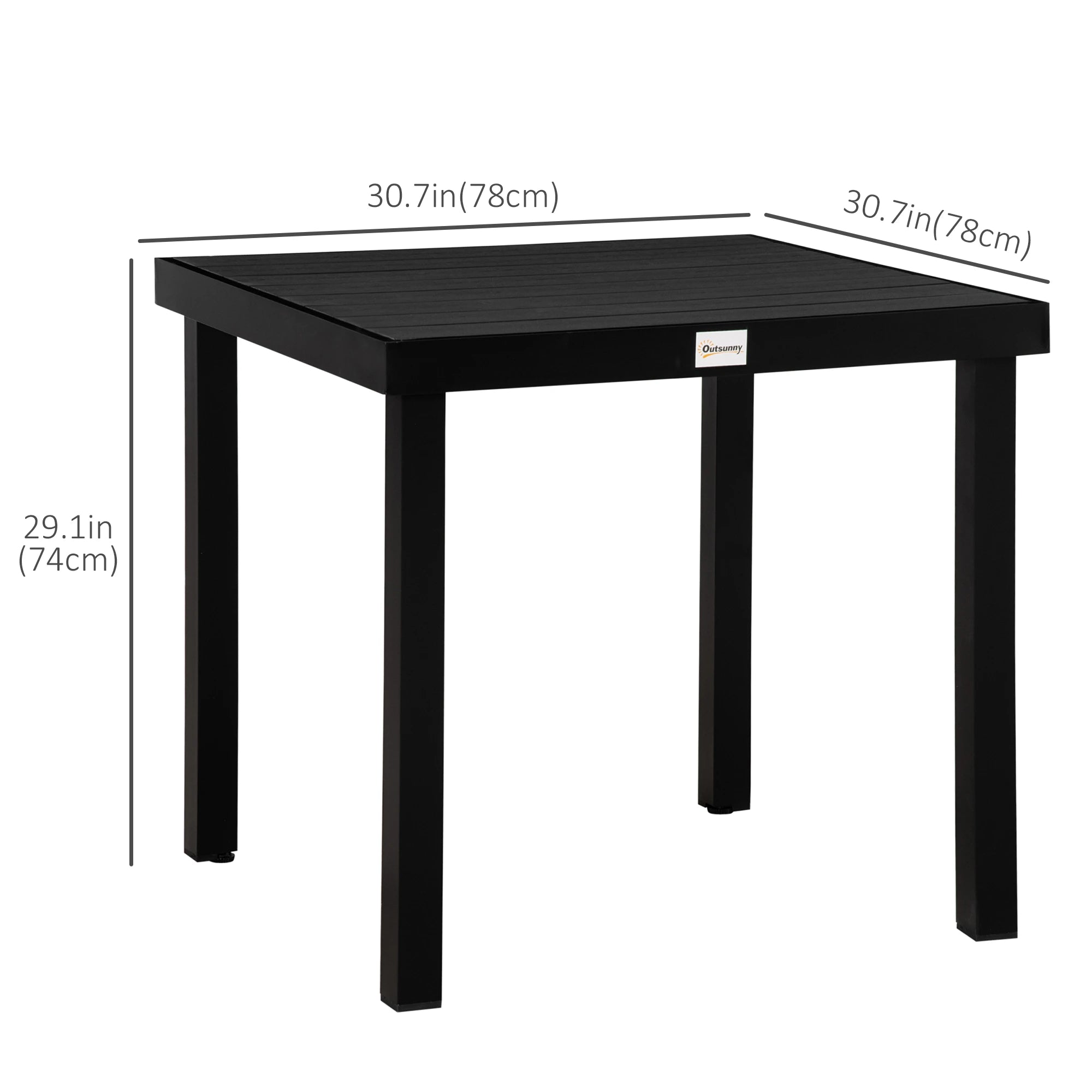 Square Aluminum Patio Dining Table for 4, Outdoor Garden, Black Patio Dinning Tables at Gallery Canada
