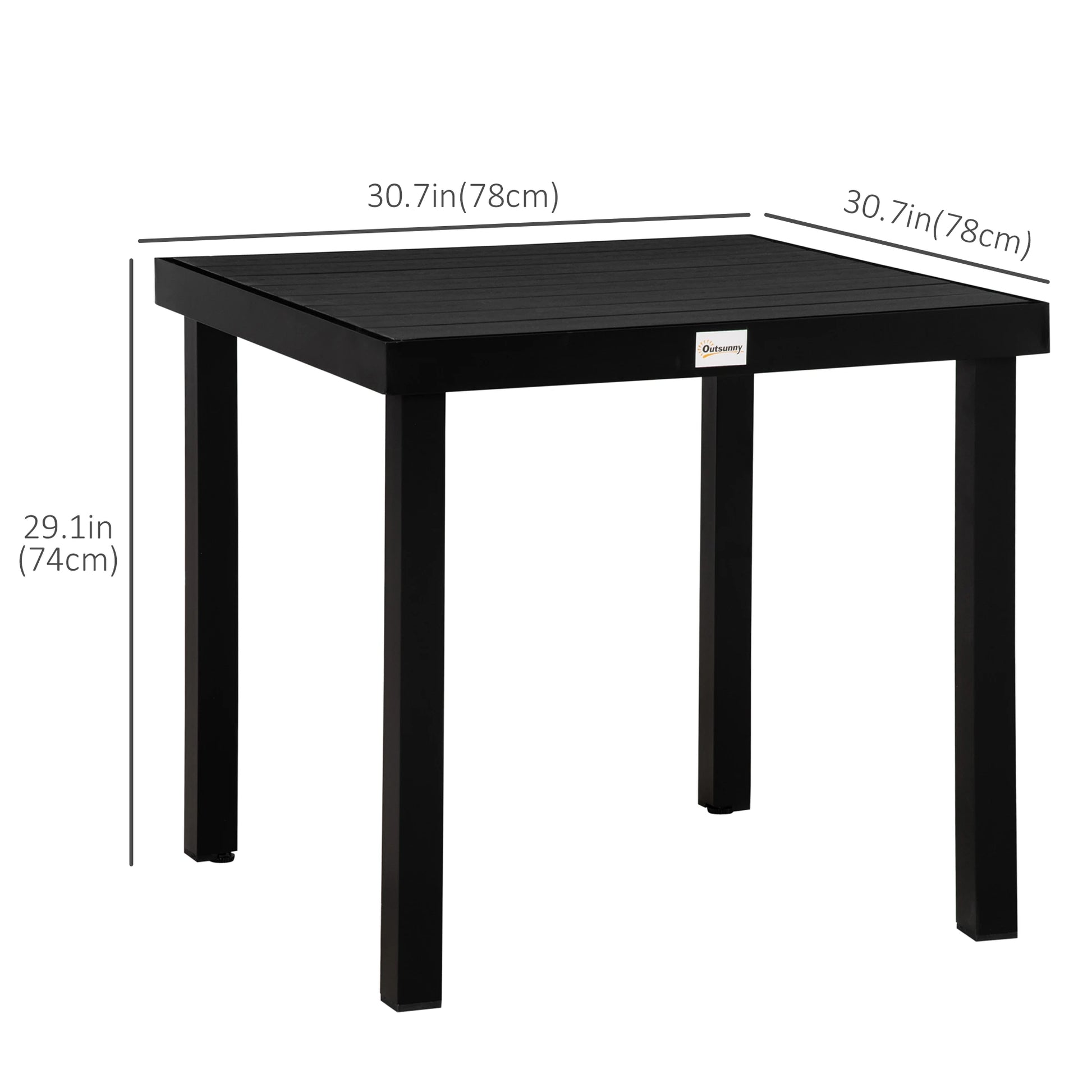 Square Aluminum Patio Dining Table for 4, Outdoor Garden, Black Patio Dinning Tables at Gallery Canada