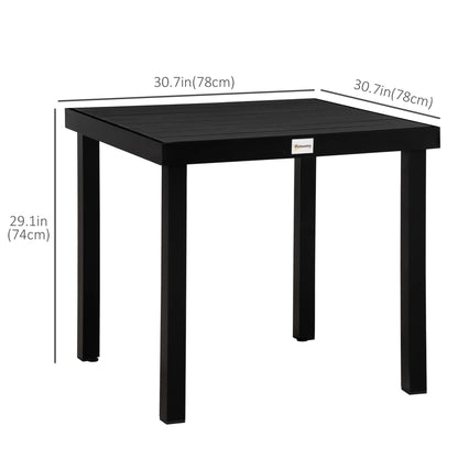 Square Aluminum Patio Dining Table for 4, Outdoor Garden, Black Patio Dinning Tables at Gallery Canada