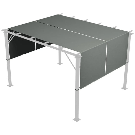 2 Pcs UV Protection Pergola Canopy, 10' x 10', Dark Grey Gazebo Canopy Replacement Dark Grey at Gallery Canada