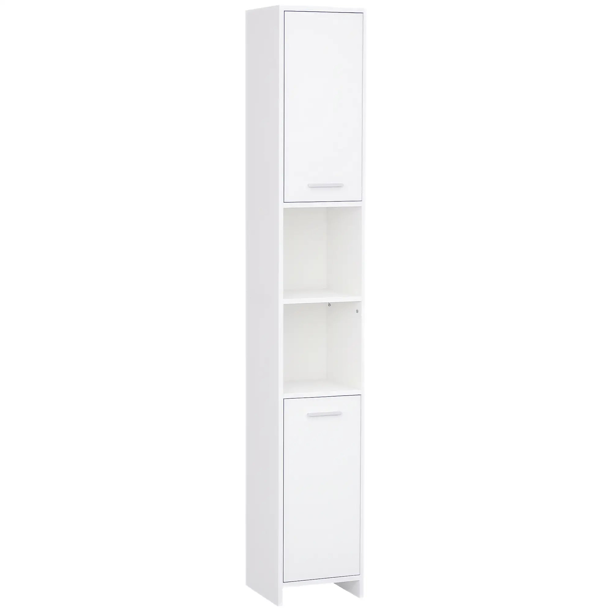 Tall Narrow Bathroom Vanity, 2 Doors, Adjustable Shelves, White Bathroom Cabinets at Gallery Canada