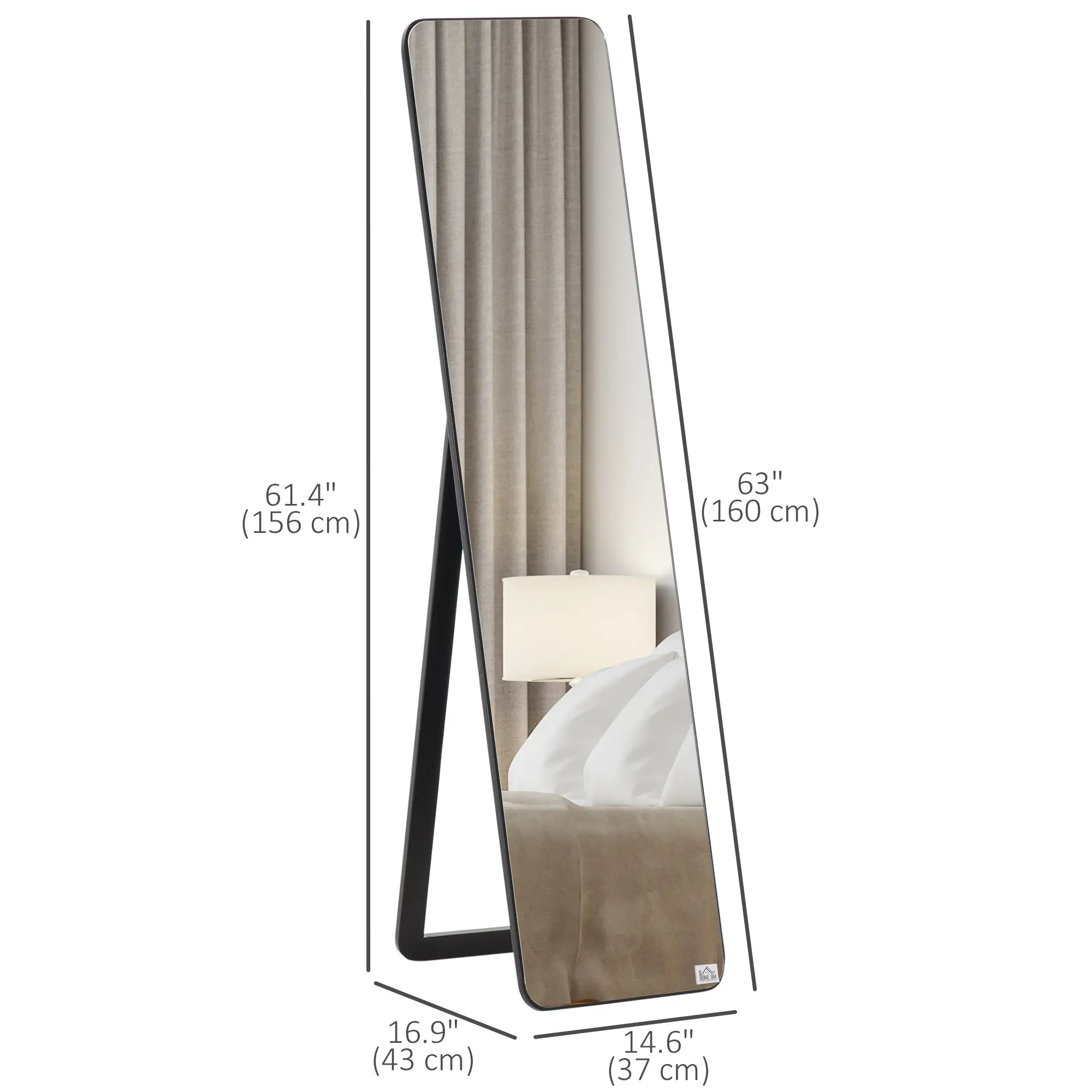 Full Length Mirror, Free Standing, Wood Frame, 15