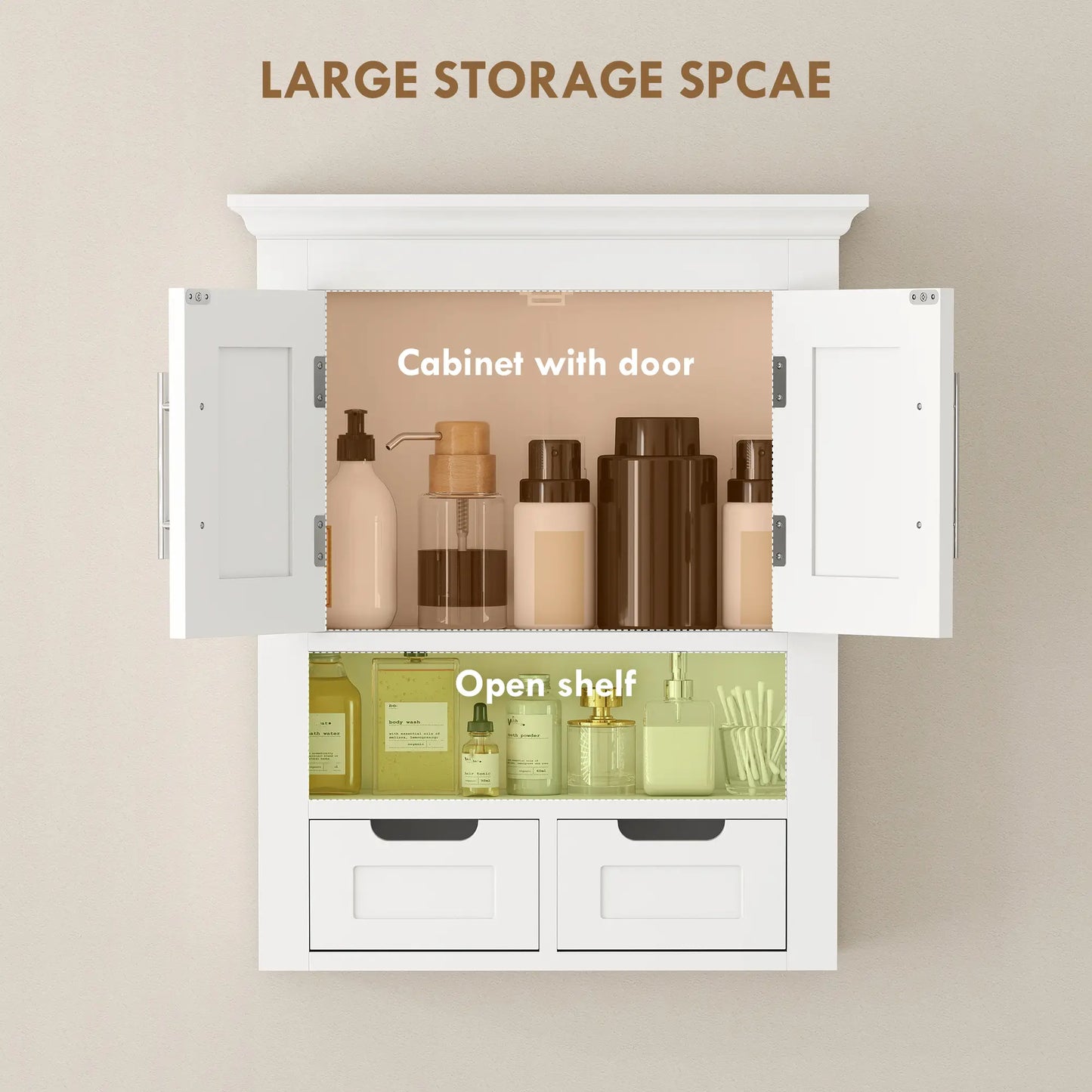 White Wall Cabinet, Medicine Cabinet With Shelf, 24 Inch, White Wall Mounted Cabinets at Gallery Canada