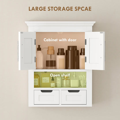 White Wall Cabinet, Medicine Cabinet With Shelf, 24 Inch, White Wall Mounted Cabinets at Gallery Canada