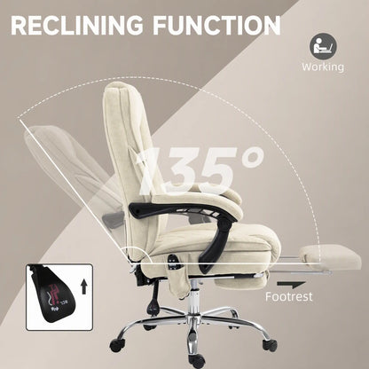 Massage Office Chair, Reclining Computer Chair, Adjustable Height, Footrest, Beige Massage Chairs at Gallery Canada