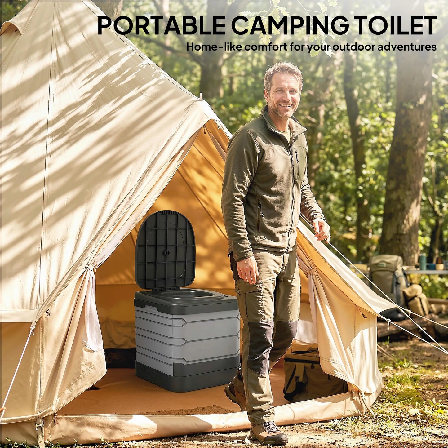 Portable Toilet, Foldable Porta Potty, 12 Coagulant Packets Camping Toilets at Gallery Canada