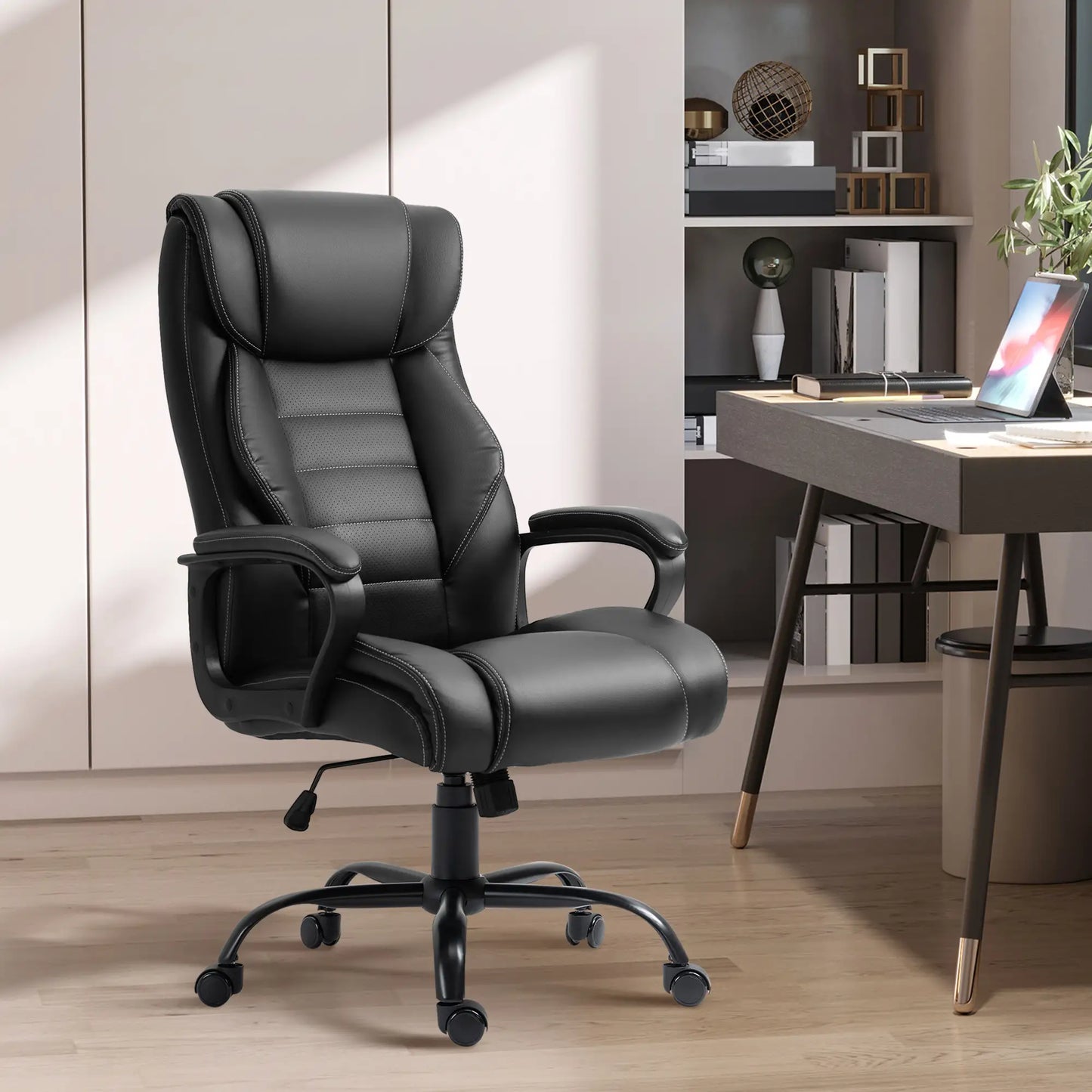 Massage Office Chair, High Back Executive, 6-Point Vibration, Adjustable Height, Black Massage Chairs at Gallery Canada