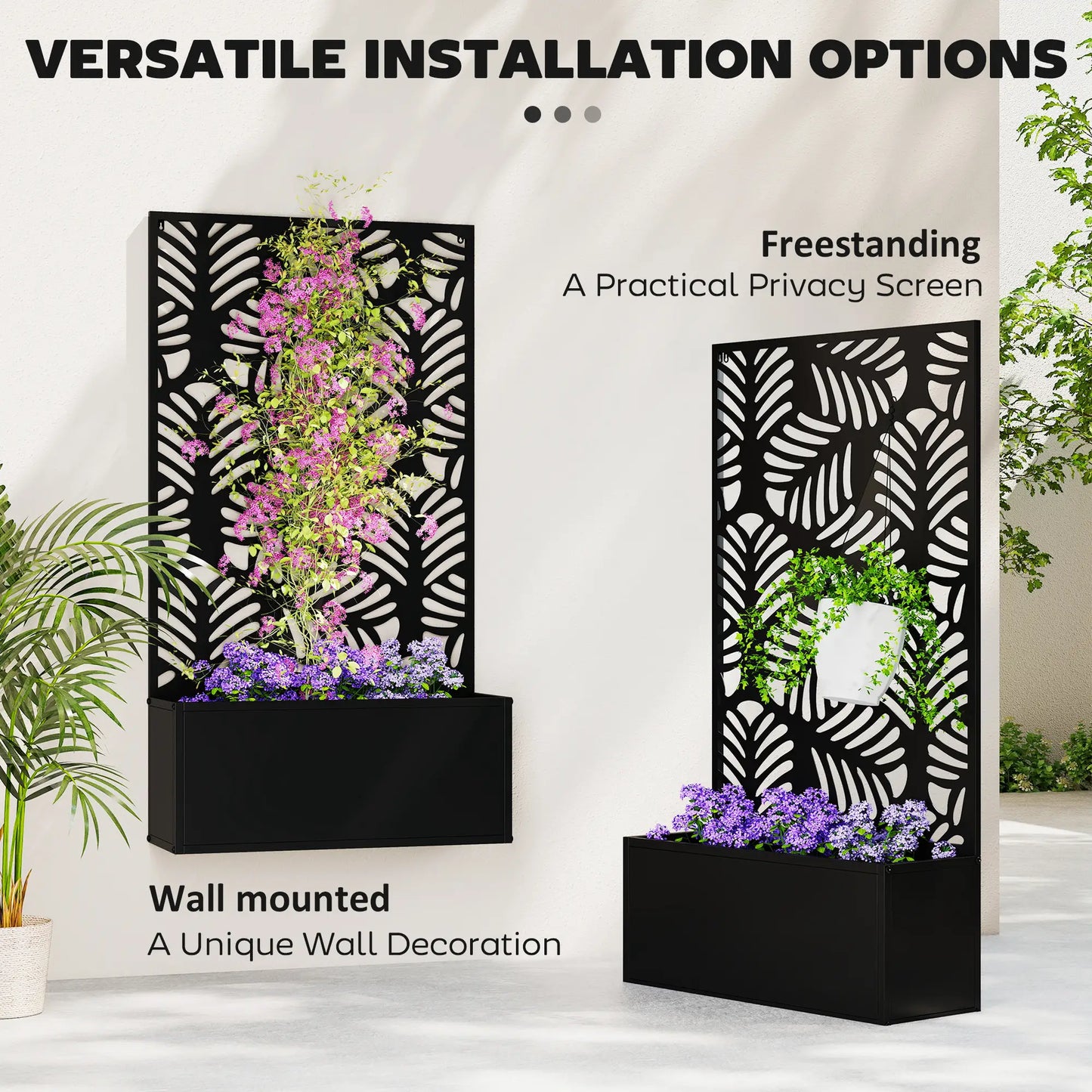 Metal Garden Bed With Trellis, Freestanding Or Wall Mounted Galvanized Planter Boxes at Gallery Canada