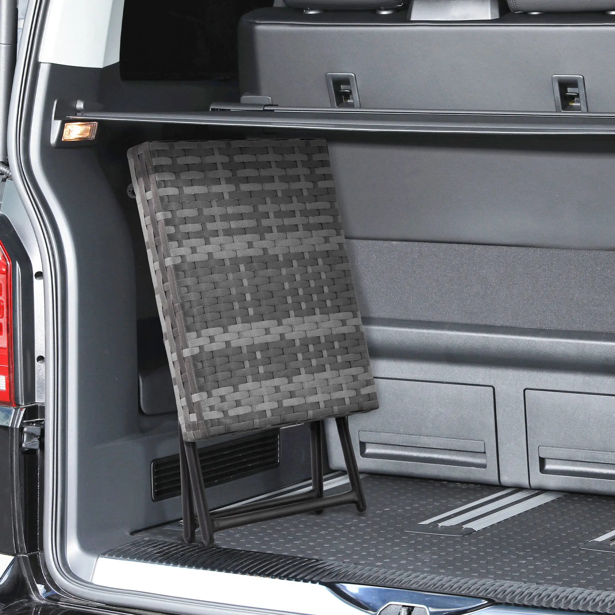 Rattan Coffee Table, Folding Outdoor Side Table, 15.75