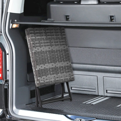 Rattan Coffee Table, Folding Outdoor Side Table, 15.75"x15.75"x15.75", Grey Coffee Tables at Gallery Canada