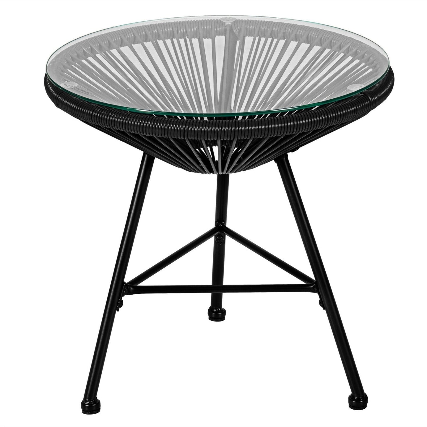 3PCS Patio Acapulco Bistro Set, Glass Table, Black Patio Conversation Sets at Gallery Canada