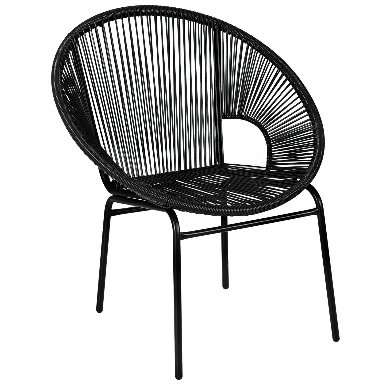 3PCS Patio Acapulco Bistro Set, Glass Table, Black Patio Conversation Sets at Gallery Canada