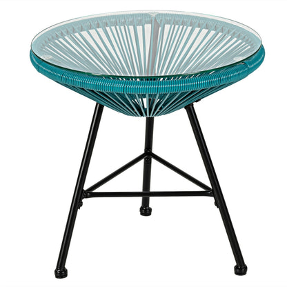 3PCS Patio Acapulco Bistro Set, Glass Table, Turquoise Patio Conversation Sets at Gallery Canada