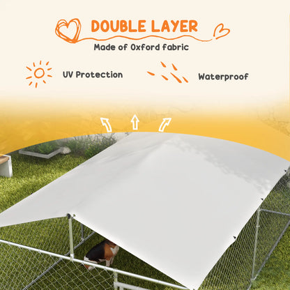 Outdoor Dog Kennel, 13.1' x 7.5' x 4.9', Waterproof UV Resistant Cover, Silver Houses, Kennels & Pens at Gallery Canada
