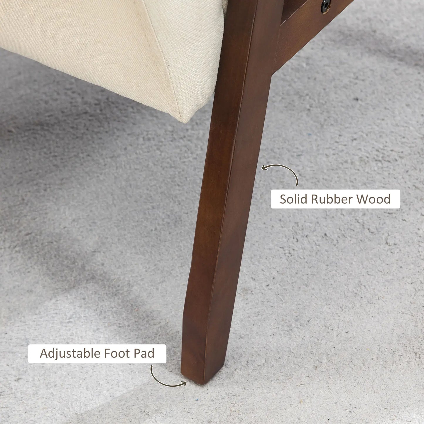 Modern Accent Chair, Cushioned Seat, Linen-Feel Upholstery, Cream White Accent Chairs at Gallery Canada