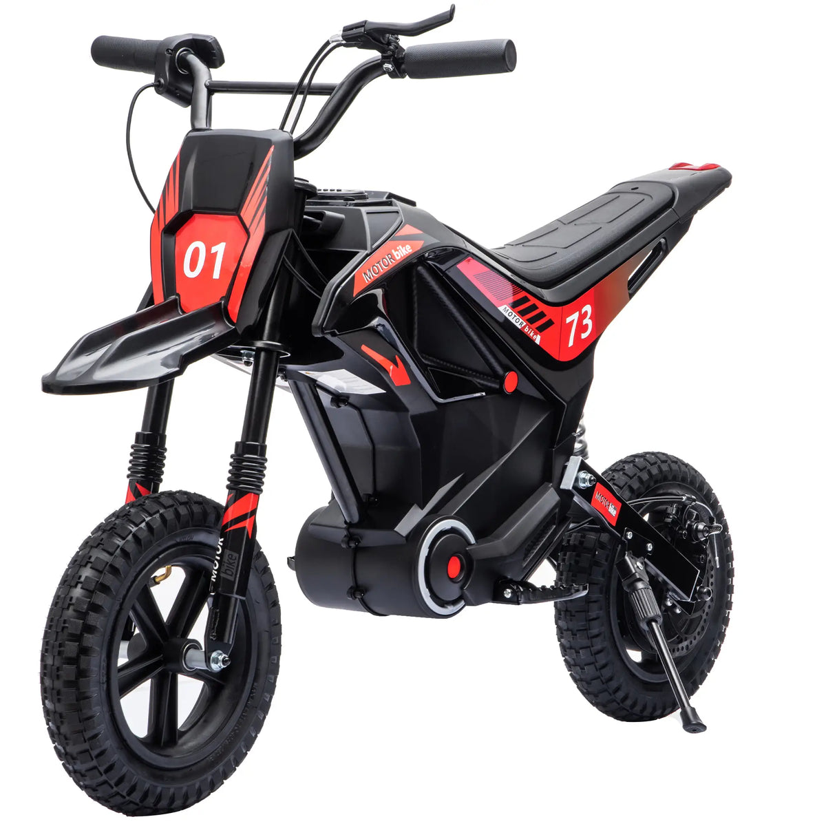 24V Kids Electric Motorcycle, Black, 12" Rubber Tires, Black Electric Motorcycles Multi Colour at Gallery Canada