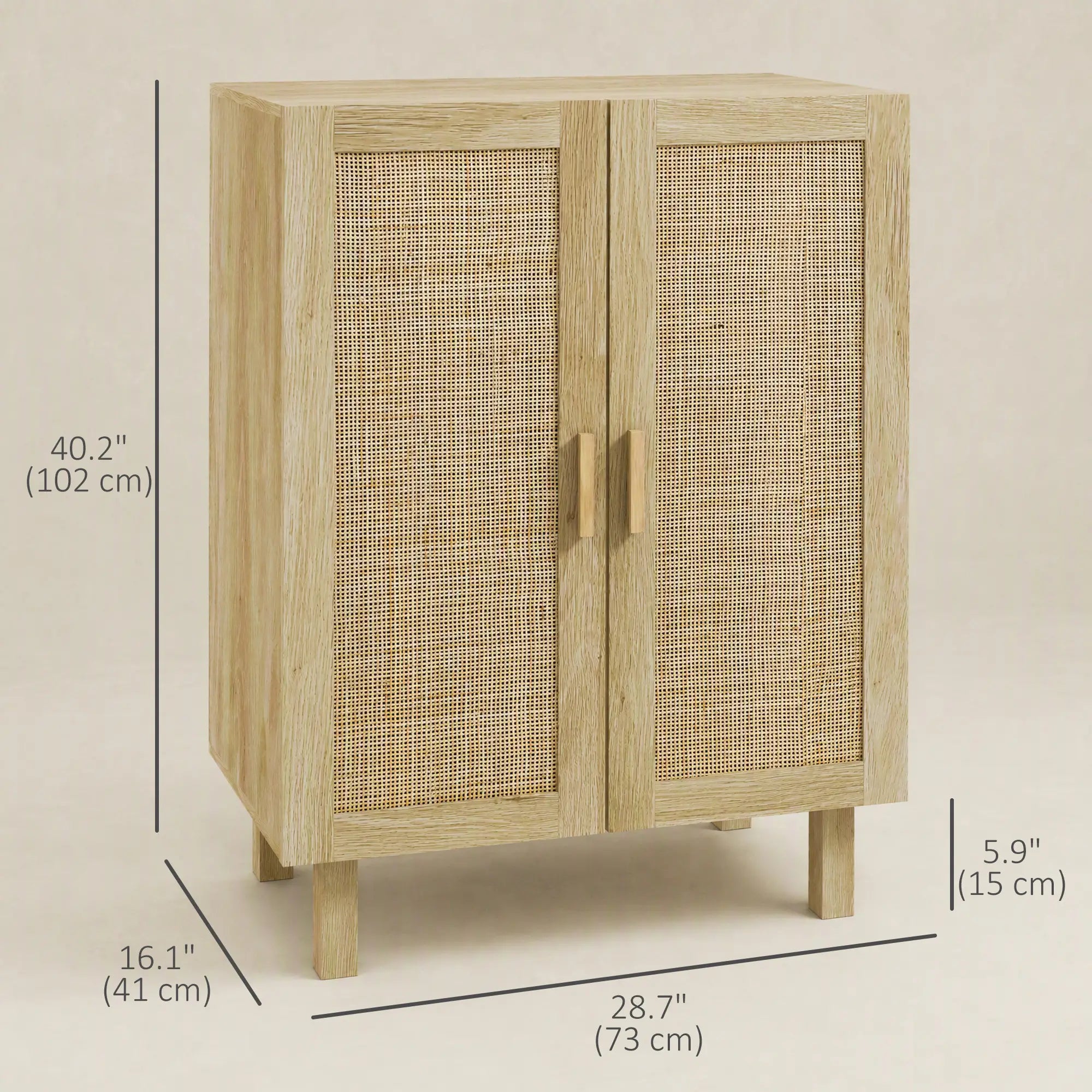 Boho Sideboard With Rattan Doors, Natural Storage Cabinets at Gallery Canada
