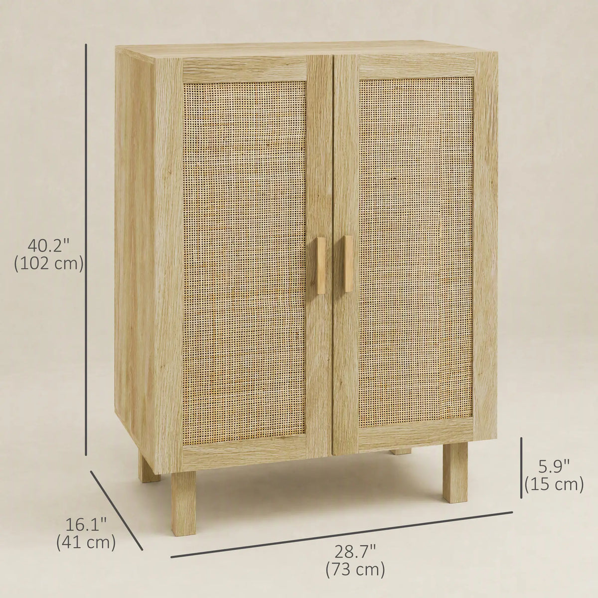 Boho Sideboard With Rattan Doors, Natural Storage Cabinets at Gallery Canada