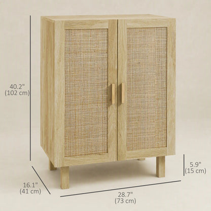 Boho Sideboard With Rattan Doors, Natural Storage Cabinets at Gallery Canada