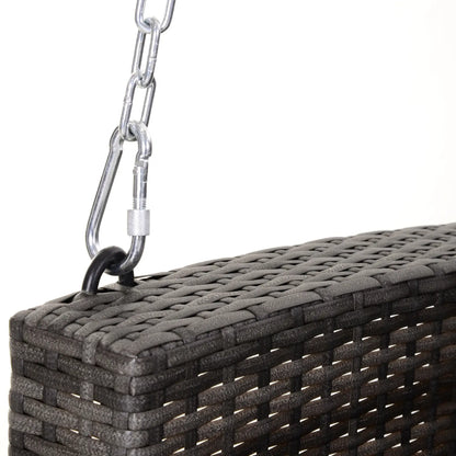 2-Person Patio Swing, Outdoor Rattan Hanging Bench with Cushion, 7.2 ft Steel Chains, Grey Hanging Porch Swings at Gallery Canada