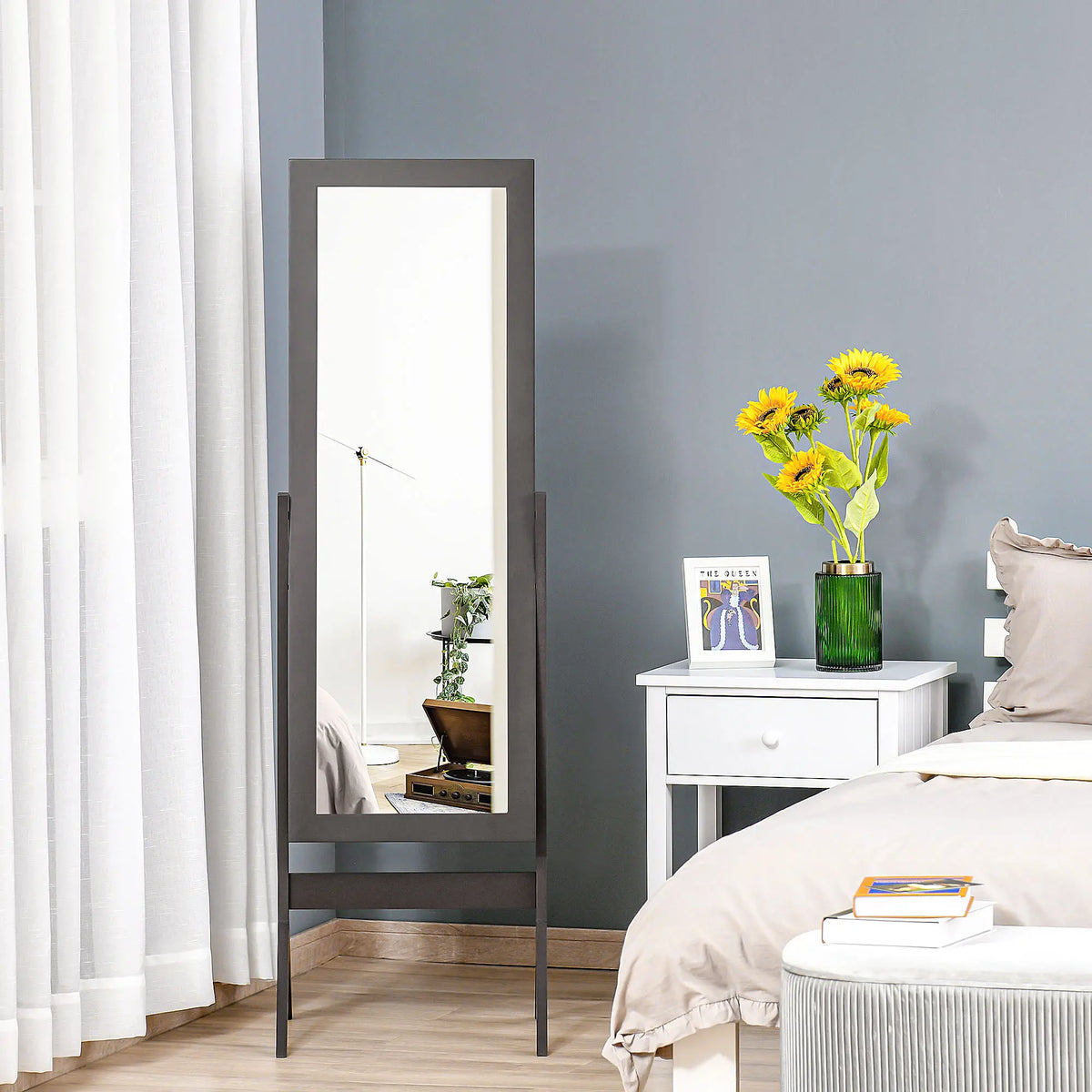 Full Length Mirror, Free Standing, Adjustable Angle, Dark Brown Full Length Mirrors at Gallery Canada
