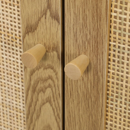 Bohemian Sideboard, Rattan Doors, Adjustable Shelf, Natural Wood Storage Cabinets at Gallery Canada