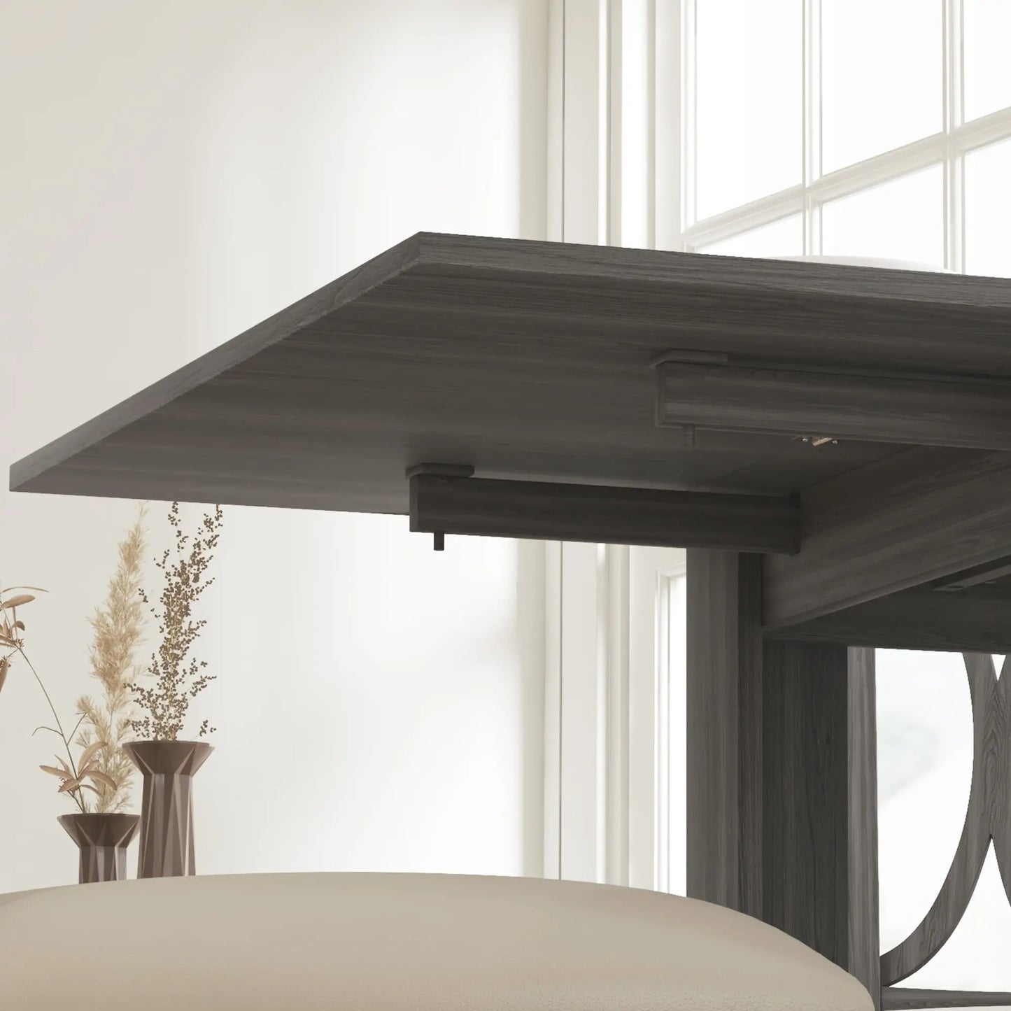 Folding Extendable Dining Table, Drop Leaf, for 2-4 People, Grey Bar Tables & Dining Tables at Gallery Canada