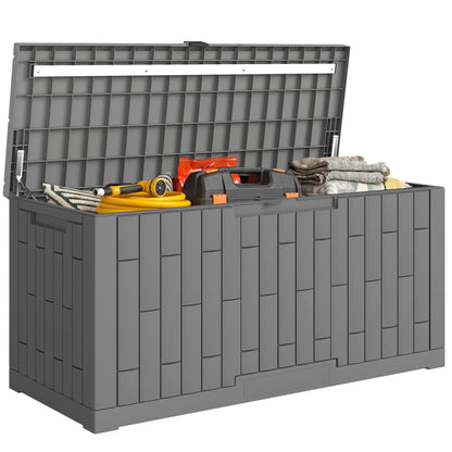 120 Gallon Resin Deck Box, Lockable Outdoor Storage, Splash And UV Resistant Patio Storage Boxes at Gallery Canada