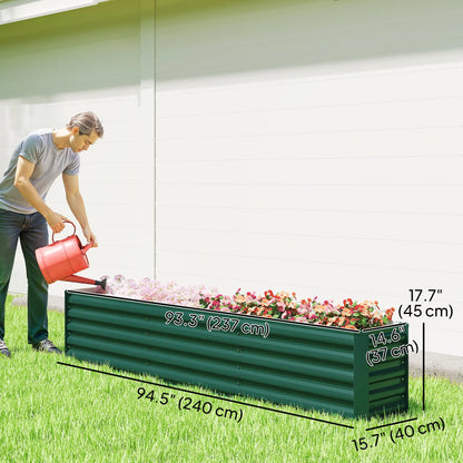 8 x 1.3 x 1.5ft Galvanized Raised Garden Bed, Green Galvanized Planter Boxes at Gallery Canada