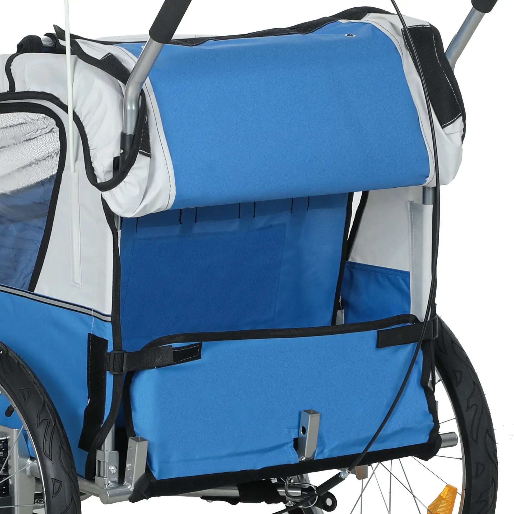2-in-1 Bike Trailer for Kids, Foldable 2-Seat Stroller, Blue Kids Bike Trailers at Gallery Canada