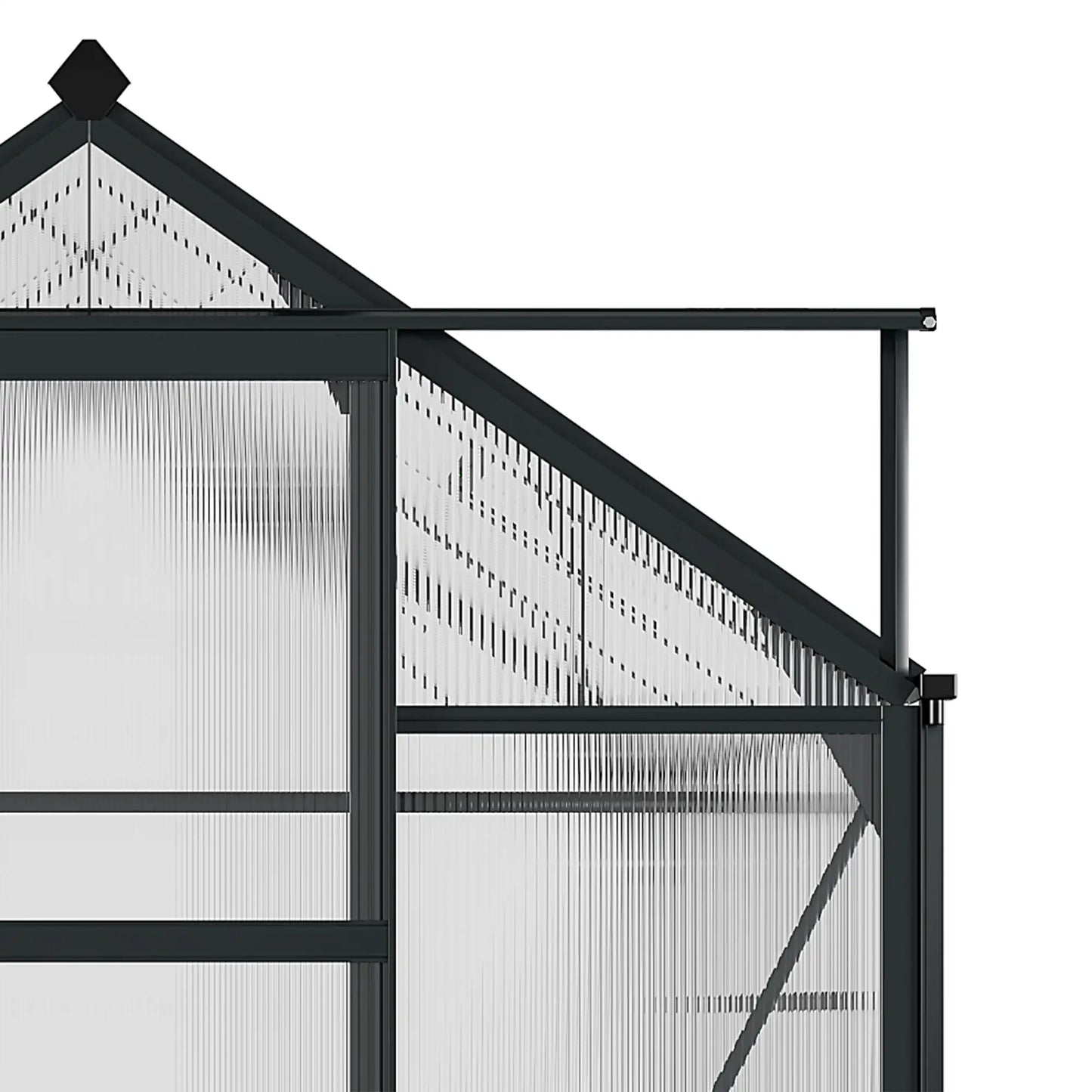 Greenhouse Garden, Outdoor Kit, PC Board Sliding Door, 6.2' x 8.3' x 6.6', Grey Walk In Greenhouses at Gallery Canada