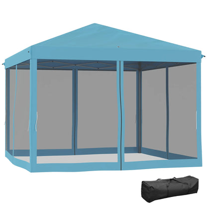 10' x 10' Pop Up Canopy Tent, Removable Mesh Sidewalls, Carry Bag, Light Blue Pop Up Canopies at Gallery Canada