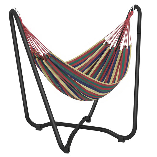 Patio Hammock With Stand, Fabric Outdoor Bed, Multi-Colored Hammocks with Stand Multi Colour at Gallery Canada
