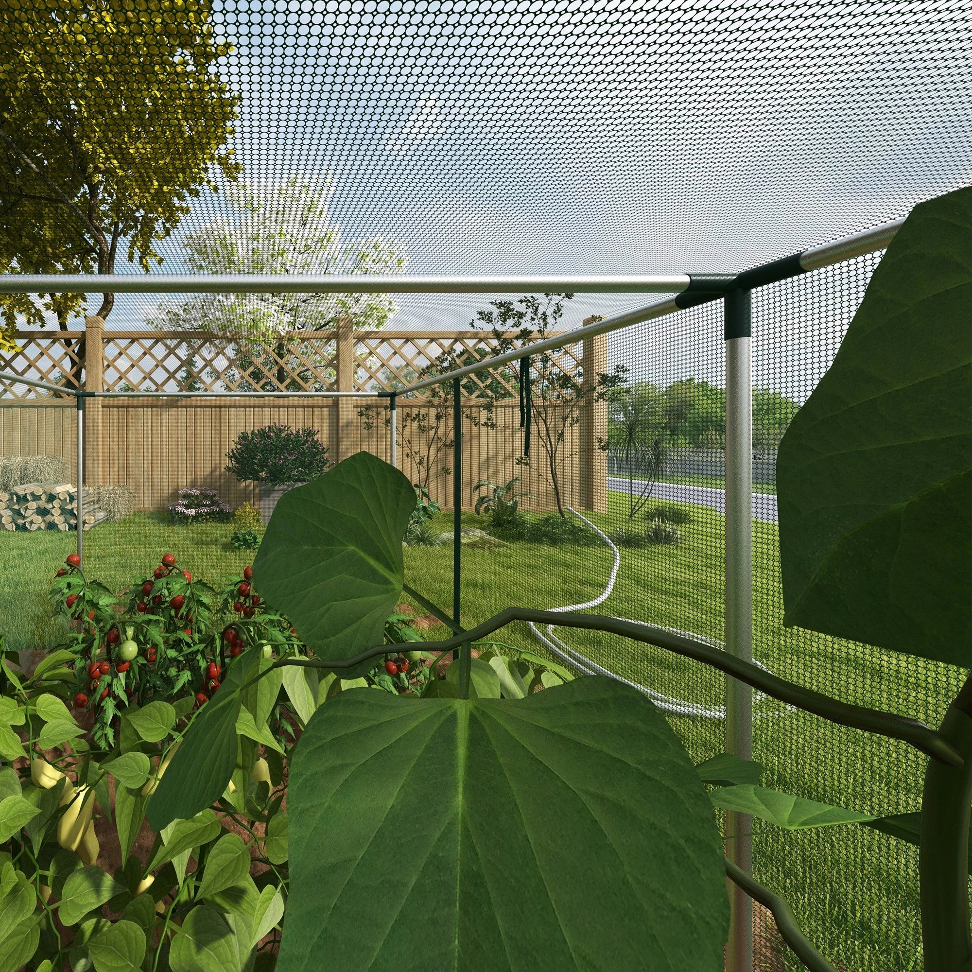 Galvanized Steel Crop Cage, Plant Protection Tent, 8' x 4', Green Walk In Greenhouses at Gallery Canada
