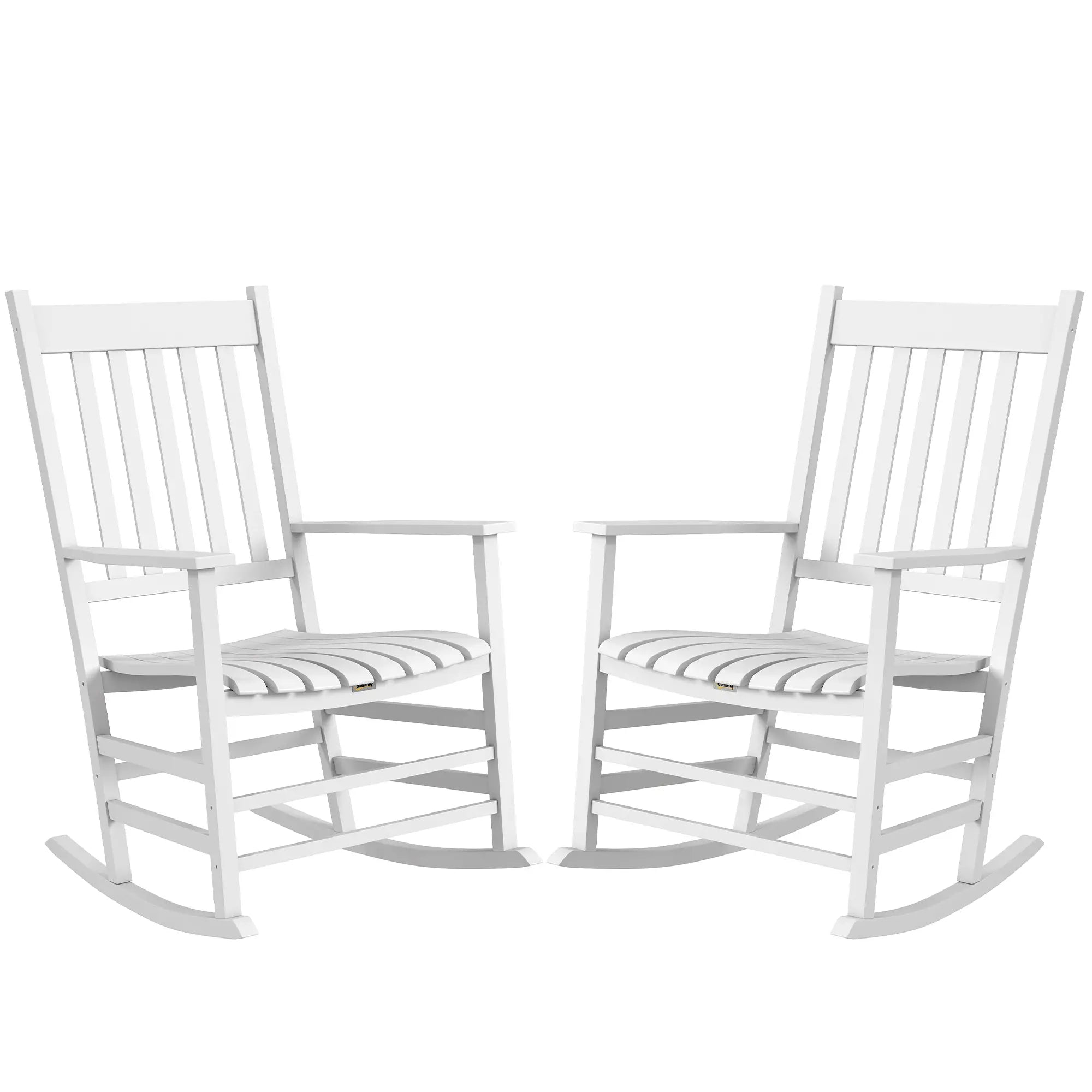 Wooden Patio Rocking Chairs Set of 2, Outdoor Rocker, High Back, White Outdoor Rocking Chairs at Gallery Canada