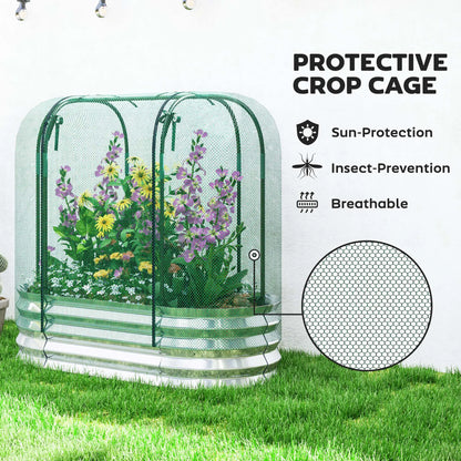 Galvanized Raised Garden Bed, Crop Cage Net Cover, Outdoor Planter Box Raised Garden Beds at Gallery Canada