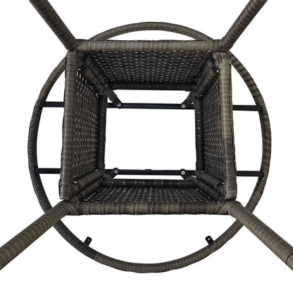 27.5" Outdoor Wicker Dining Table, PE Rattan Patio Furniture, Grey Patio Dining Tables at Gallery Canada