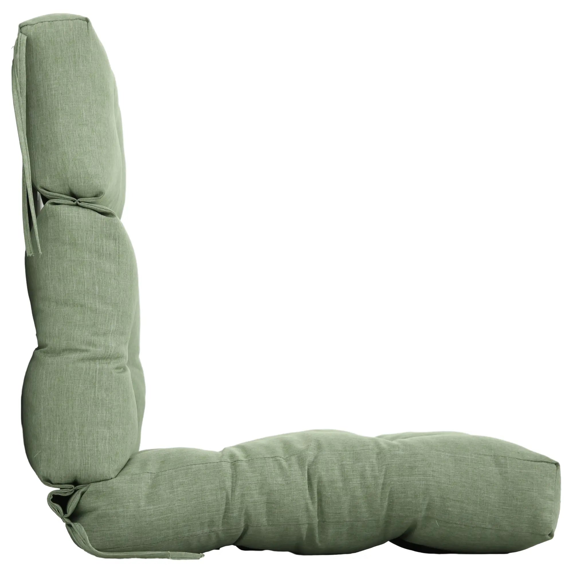 Outdoor Patio Chair Cushion, Tufted with Ties, Light Green Patio Chair Cushions at Gallery Canada