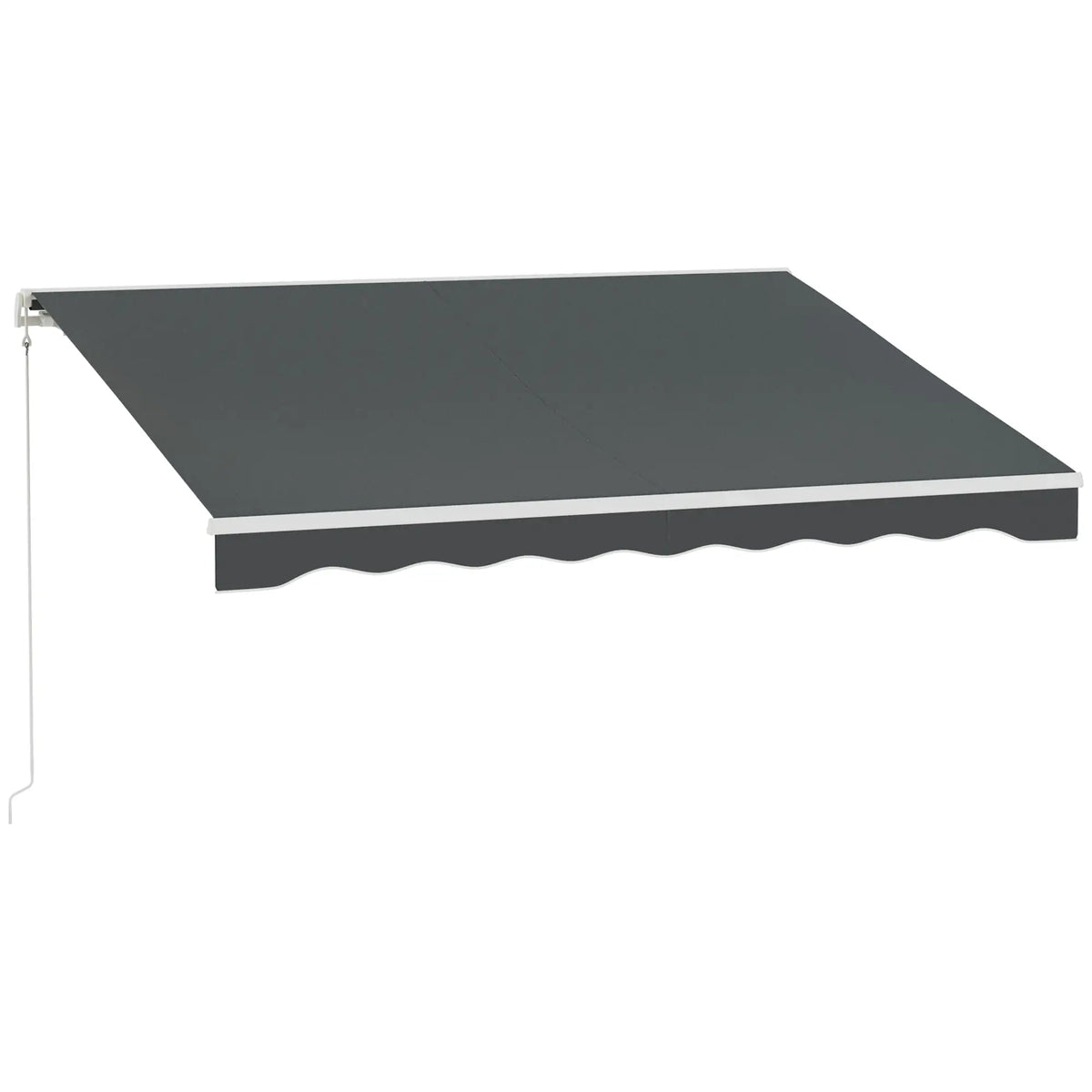 10' x 8' Retractable Electric Awning, Manual Crank, Aluminum Frame, Grey Deck Awnings Grey at Gallery Canada
