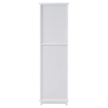Bathroom Storage Cabinet, Glass Doors, Adjustable Shelves, 18" L x 14" W x 63" H, White Bathroom Cabinets at Gallery Canada